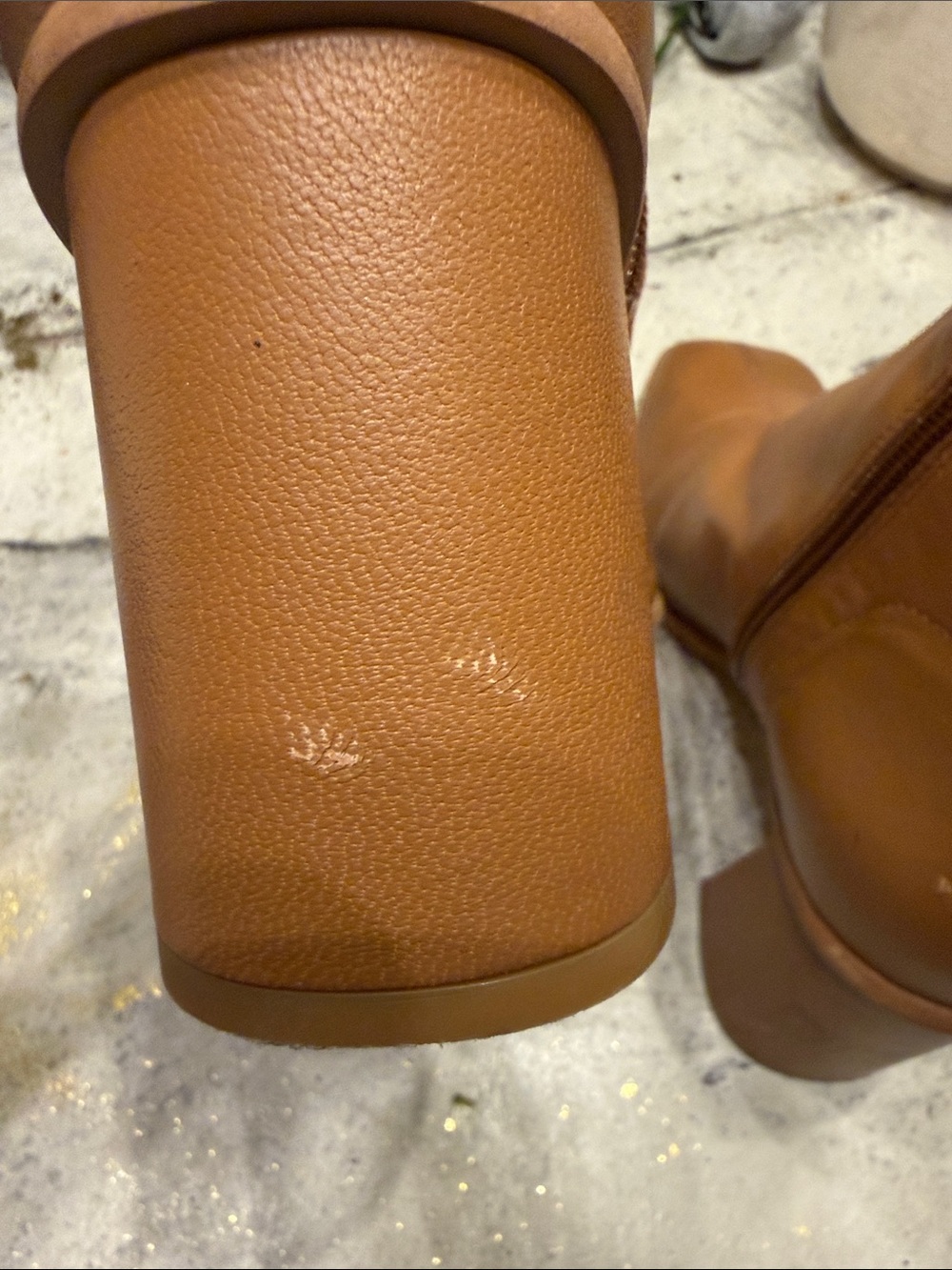 Free People Sienna Boots Womens 39 /8.5 Brown Tan Leather Chunky Heel Y2K Go Go - Picture 4 of 7